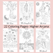 Load image into Gallery viewer, Tarot Coloring Book | PDF Printable | Higher Arcana | Downloadable