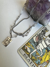Load image into Gallery viewer, Tarot Necklace- Death with a Digital Tarot Reading