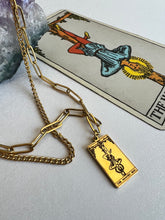 Load image into Gallery viewer, Tarot Necklace- The Hanged Man with a Digital Tarot Reading