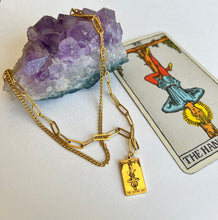 Load image into Gallery viewer, Tarot Necklace- The Hanged Man with a Digital Tarot Reading