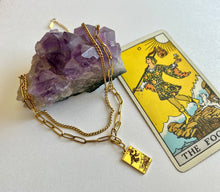 Load image into Gallery viewer, Tarot Necklace- The Fool with a Digital Tarot Reading
