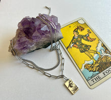 Load image into Gallery viewer, Tarot Necklace- The Fool with a Digital Tarot Reading