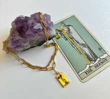 Load image into Gallery viewer, Tarot Necklace- The Hermit with a Digital Tarot Reading
