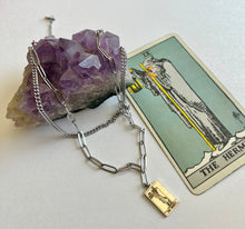 Load image into Gallery viewer, Tarot Necklace- The Hermit with a Digital Tarot Reading