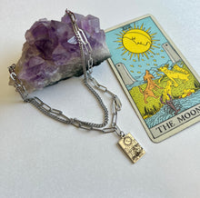 Load image into Gallery viewer, Tarot Necklace- The Moon with a Digital Tarot Reading