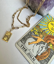 Load image into Gallery viewer, Tarot Necklace- The Sun with a Digital Tarot Reading