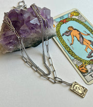 Load image into Gallery viewer, Silver two strand tarot necklace silver