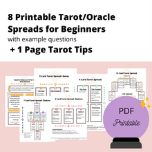 Load image into Gallery viewer, Tarot Spread Worksheets for Beginners | PDF Printable | Downloadable

