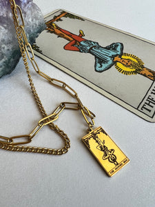 Tarot Necklace- The Hanged Man  with a Digital Tarot Reading