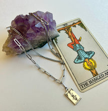 Load image into Gallery viewer, Tarot Necklace- The Hanged Man  with a Digital Tarot Reading
