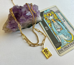 Tarot Necklace- The High Priestess  with a Digital Tarot Reading