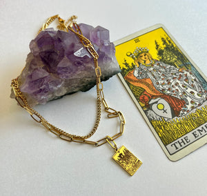 The Empress Tarot Necklace Gold