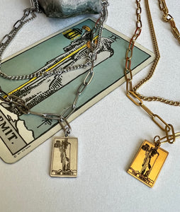 Tarot Necklace- The Hermit  with a Digital Tarot Reading