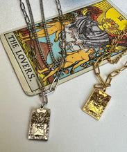 Load image into Gallery viewer, Tarot Necklace- The Lovers with a Digital Tarot Reading
