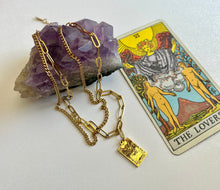 Load image into Gallery viewer, Tarot Necklace- The Lovers with a Digital Tarot Reading
