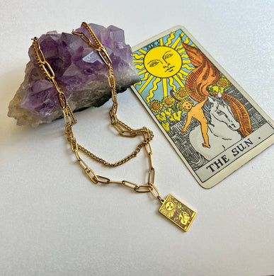 Gold Sun Tarot Necklace