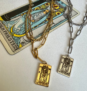 Tarot Necklace- The High Priestess  with a Digital Tarot Reading